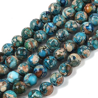 Dyed Natural Regalite/Imperial Jasper/Sea Sediment Jasper Beads Strands G-B124-C01-21-1