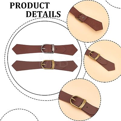 Gorgecraft 4 Sets 2 Colors PU Leather Buckles FIND-GF0004-71-1