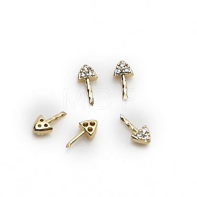 Brass Micro Pave Clear Cubic Zirconia Head Pins BAPE-PW0001-08B-G-1