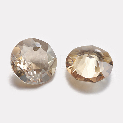 Faceted Glass Rhinestone Charms RGLA-F051-12mm-001GS-1