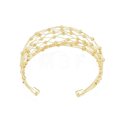 Brass Wire Wrap Open Cuff Bangle BJEW-I303-02G-1