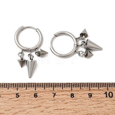 Cone 304 Stainless Steel Chandelier Earrings EJEW-L309-02C-P-1