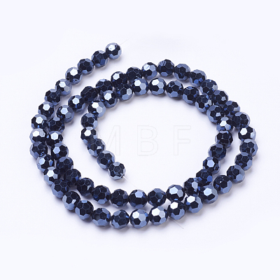 Electroplate Glass Beads Strand EGLA-J042-6mm-F01-1