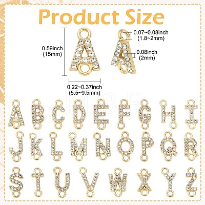 26Pcs 26 Styles Alloy Crystal Rhinestone Connector Charms FIND-CJZ0001-001KCG-1