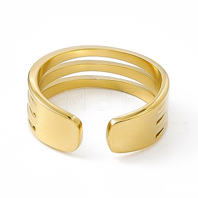 Ion Plating(IP) 304 Stainless Steel Cuff Ring for Women RJEW-C060-34G-1