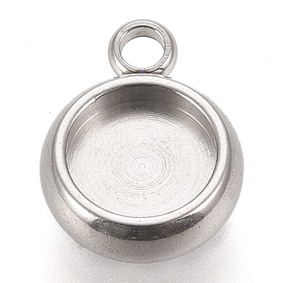 Tarnish Resistant 304 Stainless Steel Pendant Cabochon Settings LS-STAS-K202-03B-P-1
