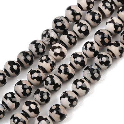 Tibetan Style dZi Beads Strands G-G328-A06-8mm-1