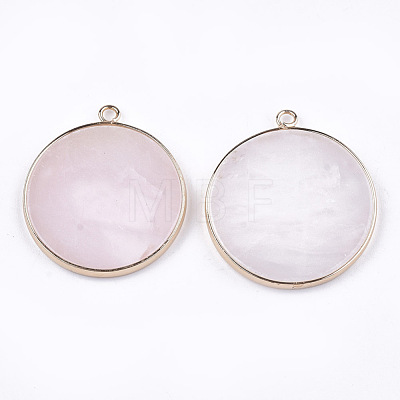 Natural Rose Quartz Pendants G-T112-24O-1