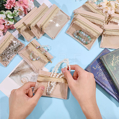 Velveteen Jewelry Zipper Bags ABAG-WH0048-84-1