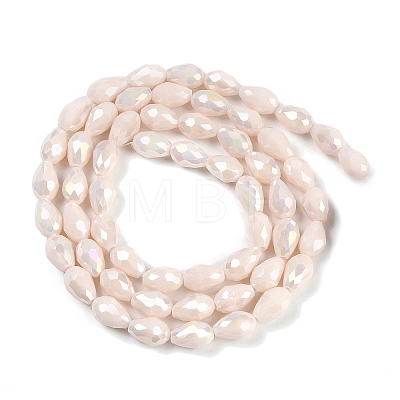 Opaque Solid Color Electroplate Glass Beads Strands EGLA-N013-P4mm-B08-1