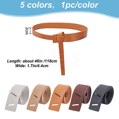 GOMAKERER 5Pcs 5 Colors PU Leather Chain Belts FIND-GO0001-57-1