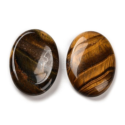 Natural Tiger Eye Oval Worry Stone G-R487-01D-1