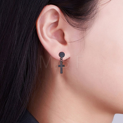 SHEGRACE Titanium Steel Barbell Cartilage Earrings JE742A-1