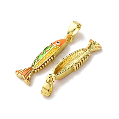 Brass Enamel Pendants KK-F911-23G-01-1