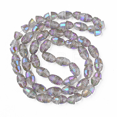 Electroplate Transparent Glass Beads Strands EGLA-N002-35-C01-1