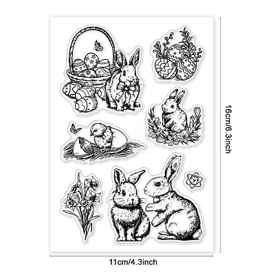 Easter Custom PVC Plastic Clear Stamps DIY-WH0618-0135-1