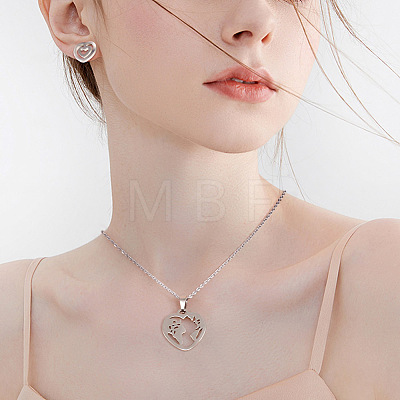 Kissitty 6 Sets 6 Style Valentine's Day Heart Jewelry Set SJEW-KS0001-01-1