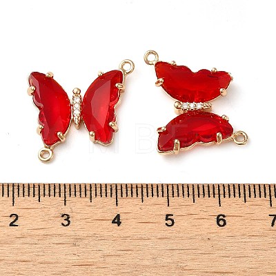 Brass Pave Faceted Glass Connector Charms FIND-Z020-04M-1