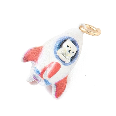 Spray Painted Brass Pendants KK-CBAE20A-02F-G-1