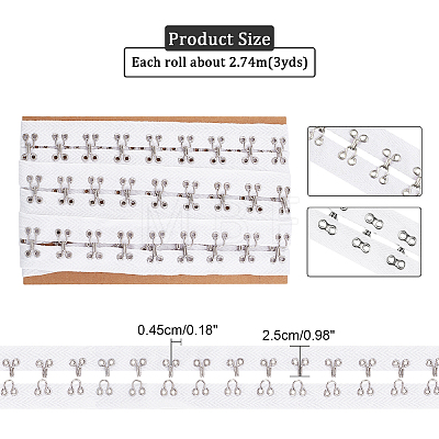 Cotton Hook and Eye Tape DIY-WH0308-119B-1