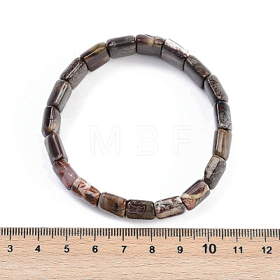 Natural Agate Beaded Stretch Bracelets for Women Men BJEW-M049-08C-1