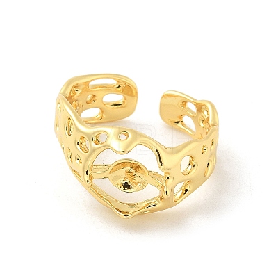 Brass Open Cuff Ring Settings KK-G518-08G-01-1