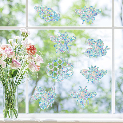 Waterproof PVC Colored Laser Stained Window Film Static Stickers DIY-WH0314-088-1
