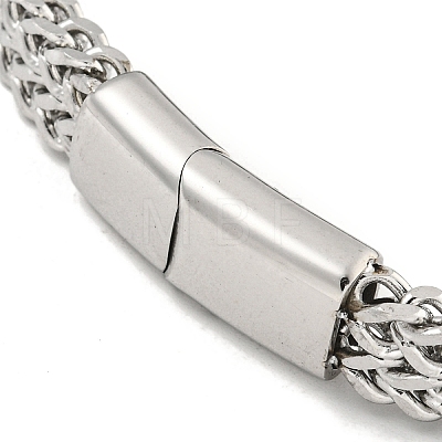 Tarnish Resistant 201 Stainless Steel Wheat Chain Bracelets with Magnetic Clasps for Women and Men BJEW-F473-07P-03-1