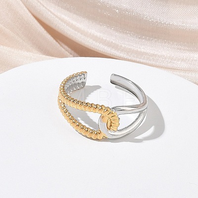 304 Stainless Steel Cuff Open Rings RJEW-Z121-02GP-09-1