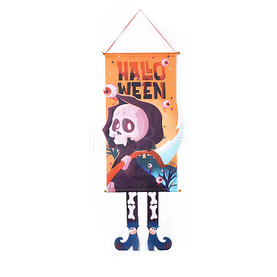 Halloween Theme Felt Cloth Hanging Door Signs HJEW-L027-A02-1