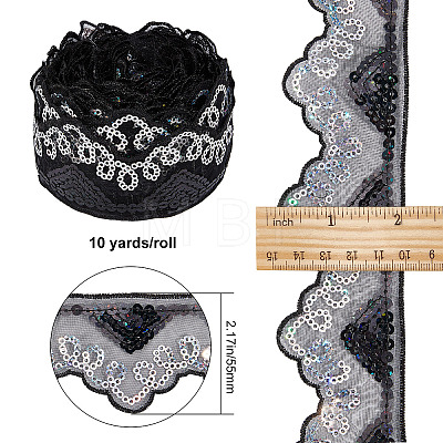 Waved Polyester Lace Trim OCOR-WH0070-14C-1