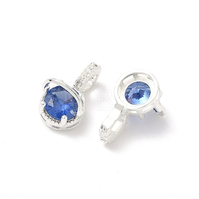 Brass Micro Pave Cubic Zirconia Pendants KK-Z139-04S-1
