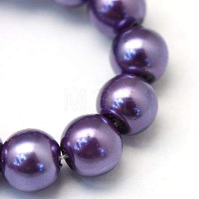 Baking Painted Pearlized Glass Pearl Round Bead Strands HY-Q330-8mm-59-1