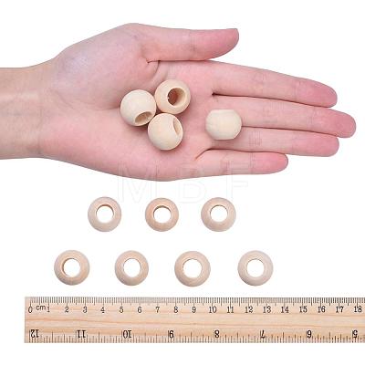 Natural Unfinished Wood Beads WOOD-Q038-20mm-1