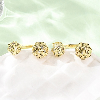 Brass Micro Pave Cubic Zirconia Stud Earrings EJEW-D351-13G-02-1