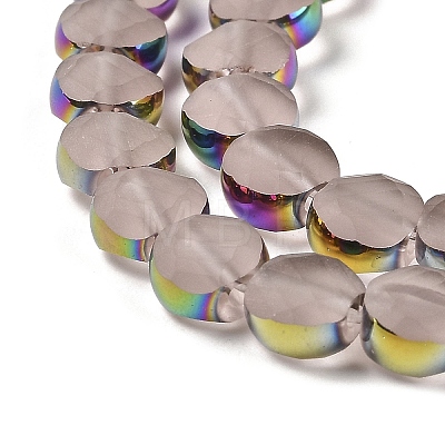 Electroplate Frosted Glass Beads Strands EGLA-Z001-01B-1