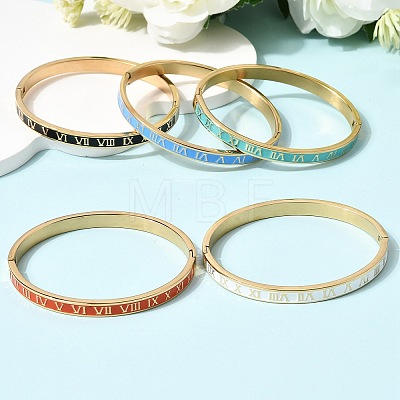 304 Stainless Steel Enamel Hinged Bangles BJEW-D408-45G-1