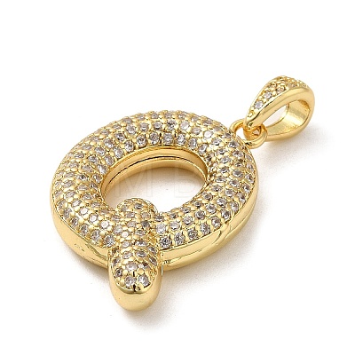 Brass Micro Pave Cubic Zirconia Pendants KK-E061-03G-17-1