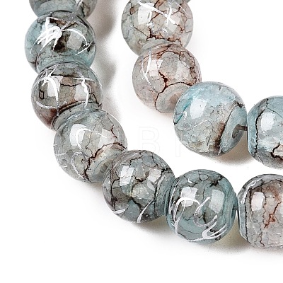 Drawbench Crackle Glass Beads Strands GLAA-N006-8mm-02-1