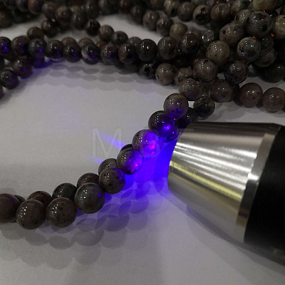 Natural Fluorescent Syenite Rock(Glow under UV Light) Beads Strands G-K340-A05-01-1