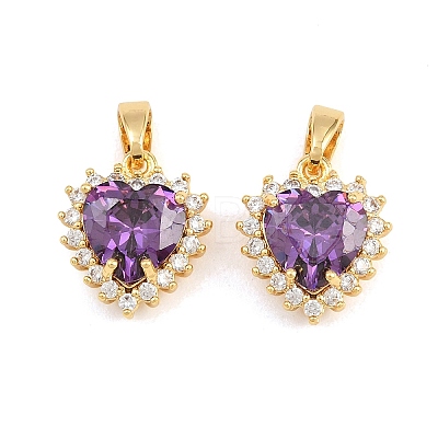 Brass Micro Pave Cubic Zirconia Charms CU-CBAA6E8-07G-03-1