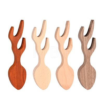 4 Colors Unfinished Wood Blank Spoon DIY-E026-02-1