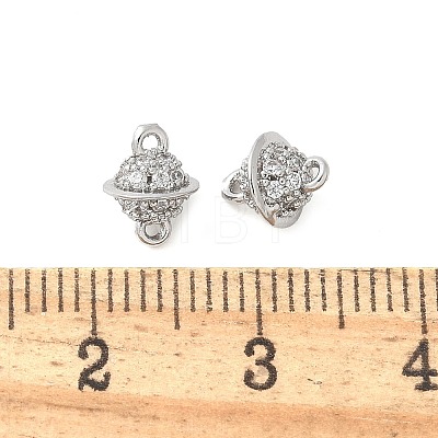 Brass Micro Pave Cubic Zirconia Connector Charms KK-U056-36P-1