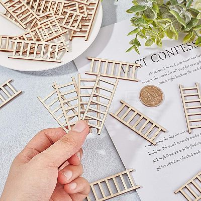 Ladder Unfinished Wooden Ornaments WOOD-WH0100-31-1