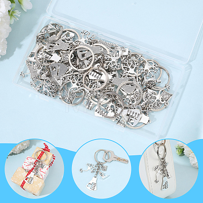 20Pcs Alloy Chemistry Theme Keychains KEYC-SC00040-1