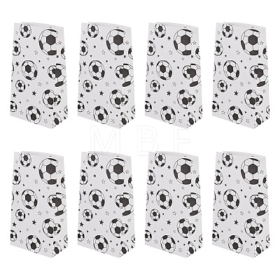 15Pcs Football Pattern Paper Bakery Bags ABAG-TA0002-32B-1