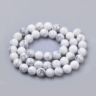 Natural Howlite Beads Strands X-G-S259-47-6mm-1