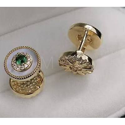 Brass Micro Pave Cubic Zirconia Hoop Earrings FS-WG3CB04-03-1