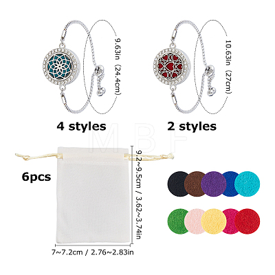 316 Surgical Stainless Steel & Alloy Rhinestone Diffuser Locket Slider Bracelets BJEW-HS0001-14-1