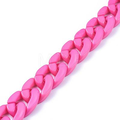 Handmade Opaque Acrylic Curb Chains AJEW-JB00564-07-1